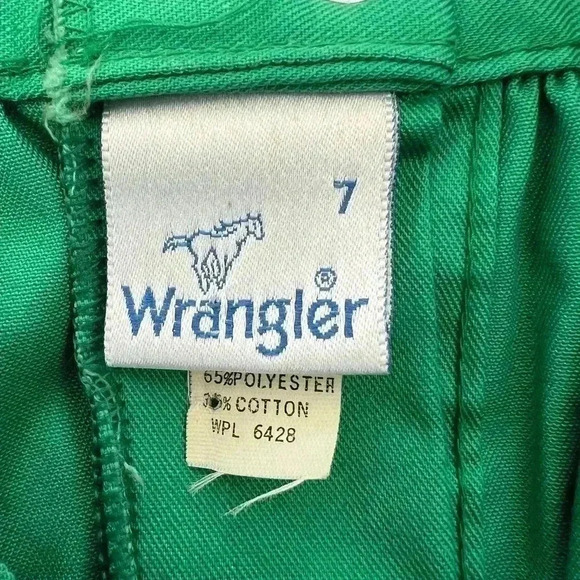 Vintage Wrangler Rare Snap Down Front Green Skirt  Made In USA - Picture 6 of 12